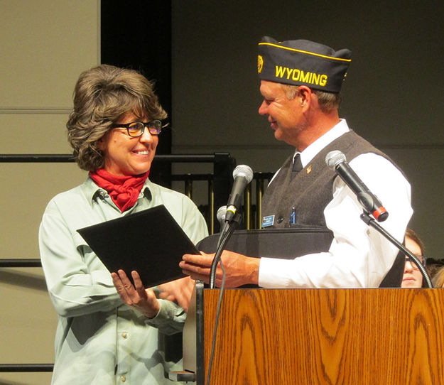 Windy Noble - Patriot Award. Photo by Pinedale Online.