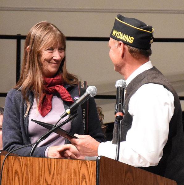 Joy Ufford - Freedom of the Press Award. Photo by Robert Galbreath, Pinedale Roundup.