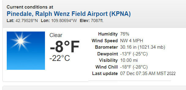 -8F in Pinedale. Photo by National Weather Service.