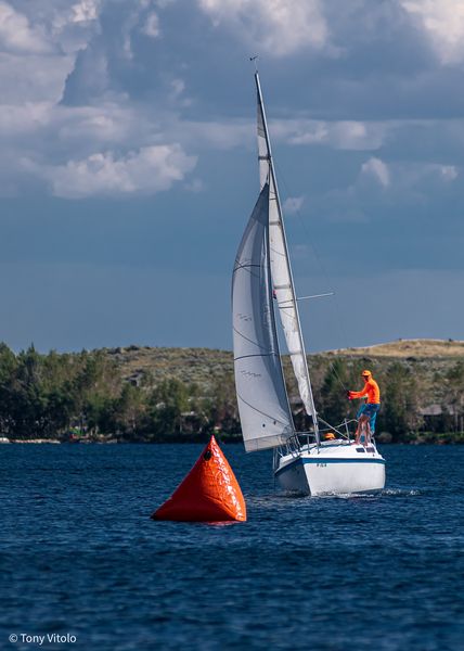 Around the buoy. Photo by Tony Vitolo.