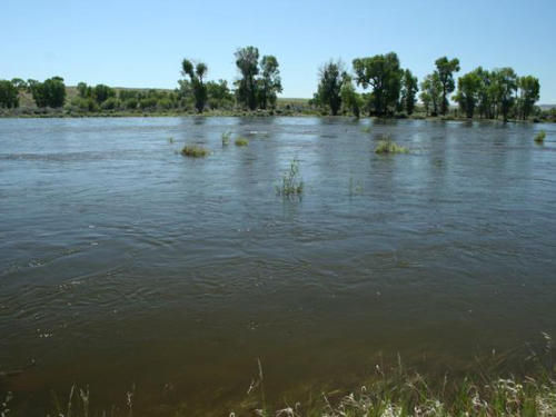 High fast moving water. Photo by Dawn Ballou, Pinedale Online.