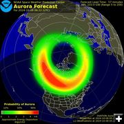 Aurora forecast for Oct 7 2024. Photo by Space Weather.