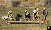 First chops on the fort. Photo by Dawn Ballou, Pinedale Online.