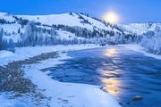 Hoback River Setting Moon. Photo by Dave Bell.