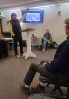 Wyoming Water Development Office program manager, Chace Tavelli gives a presentation at a public scoping meeting in Pinedale in mid-April.